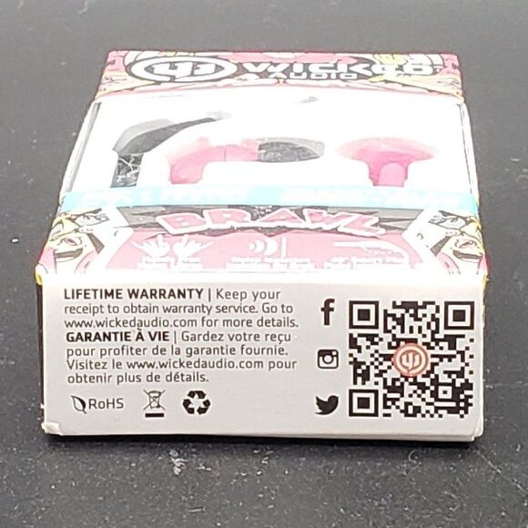 Wicked Audio Brawl WI1355 Pink Punch Headphones with Microphone - Picture 3 of 7